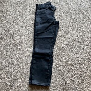 J Brand black coated cropped jean